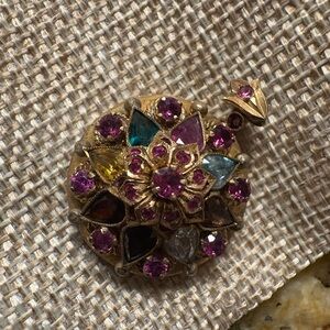 Vintage  Multicolor Gemstone dome pendant
